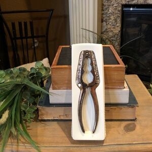 Ghidini Italian Heavy Duty Metal Nut & Shell Cracker Embossed Floral Trim